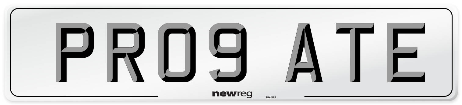 PR09 ATE Number Plate from New Reg